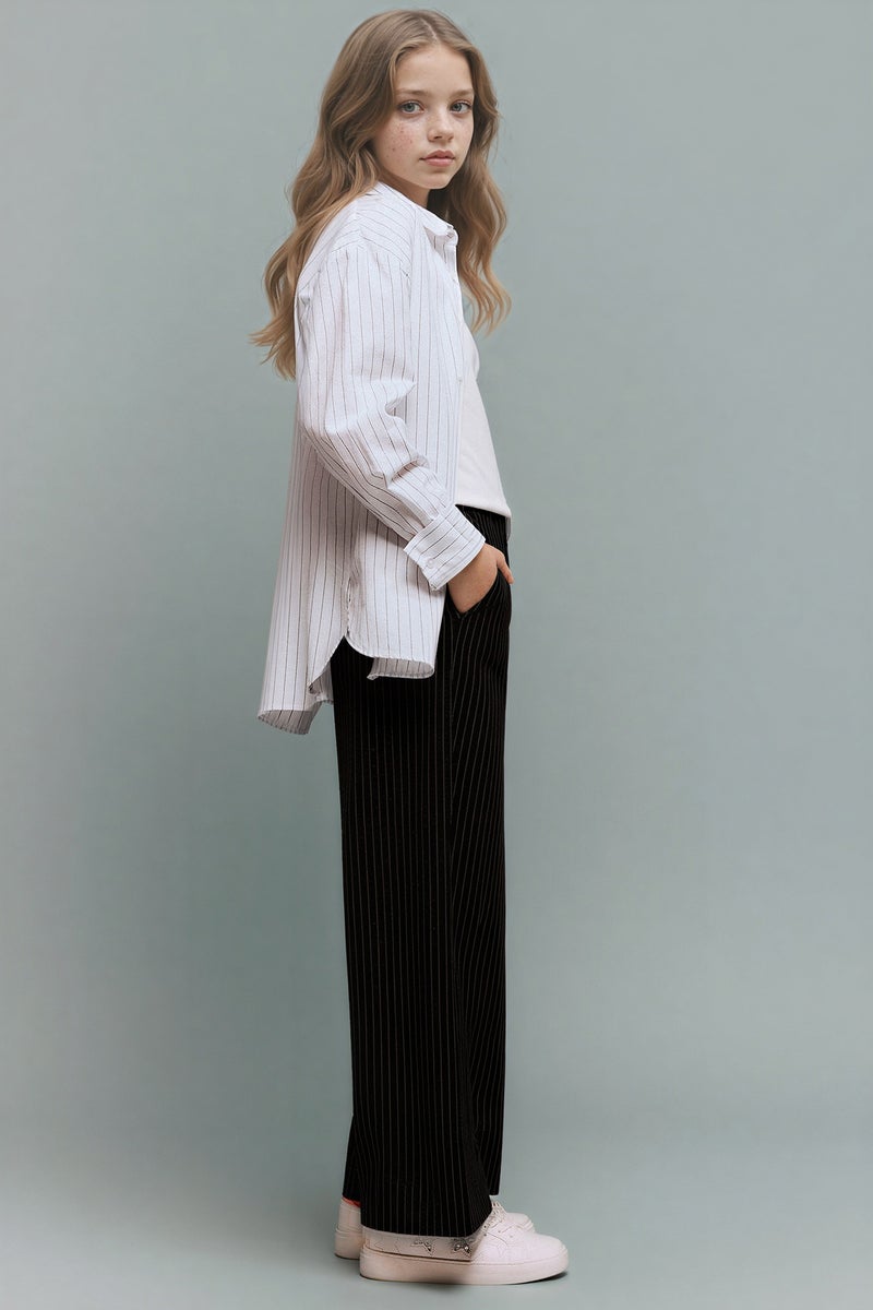 ديفاكتو بنطلون بناتي وايد ليج برجل واسع - Image 4